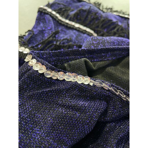 Flapper Dress Purple Costume Size Medium Purple Black Sparkly Fringe Retro NEW - Picture 8 of 10